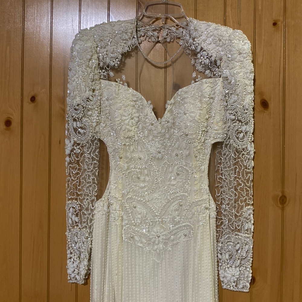 Ivory bedazzled full length formal